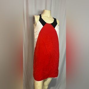 Davis Bitto Red black and white sleeveless dress above knee XS